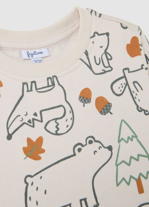 OVS Kids Bluza Cu Fleece White Sand Baieti 9-36 Luni [3]