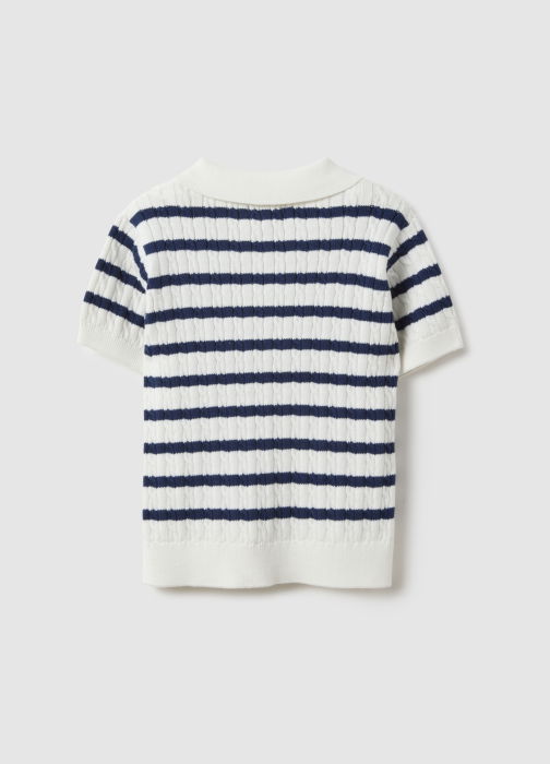 OVS Kids Polo White-Striped Blue Fete 3-10 Ani [2]