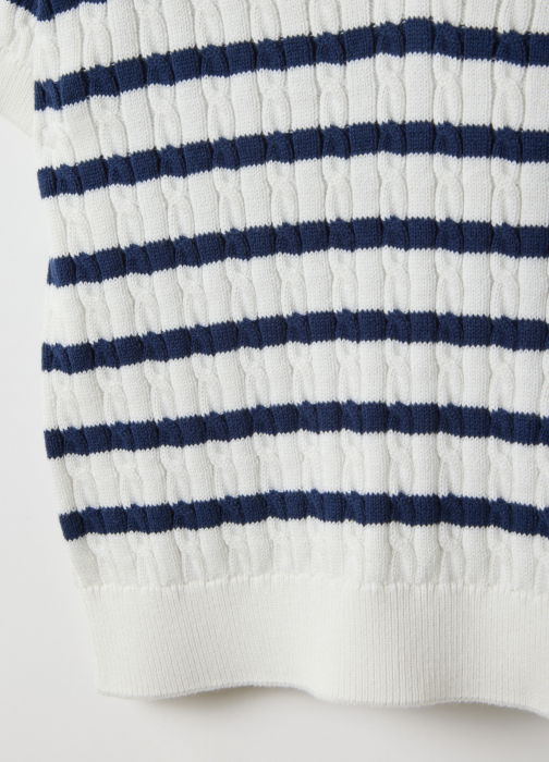 OVS Kids Polo White-Striped Blue Fete 3-10 Ani [4]