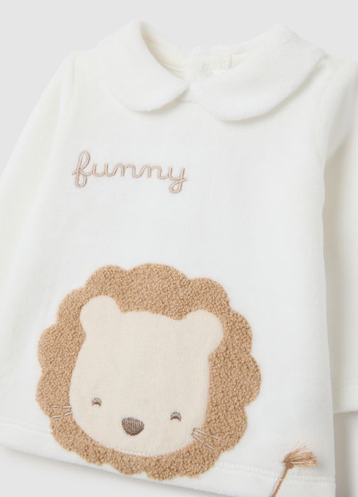 OVS Kids Set Tricou + Pantaloni Beige Melange Baieti 0-9 Luni [4]