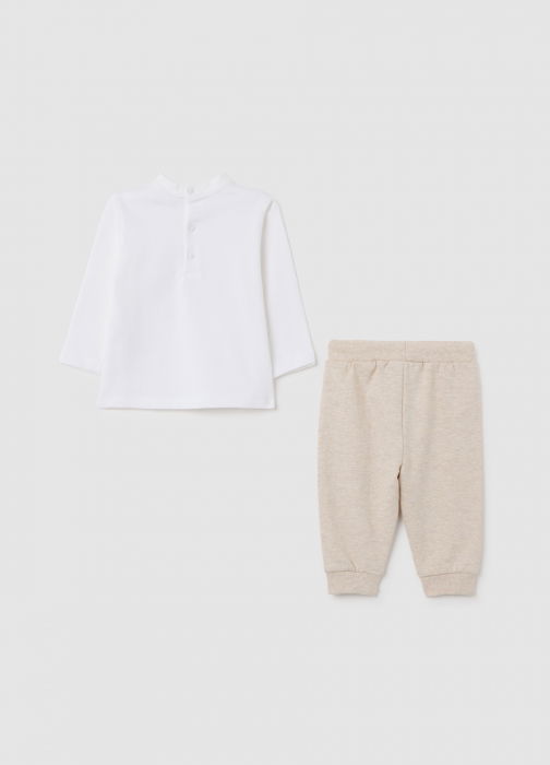 OVS Kids Set Tricou + Pantaloni Beige Melange Baieti 0-9 Luni [2]