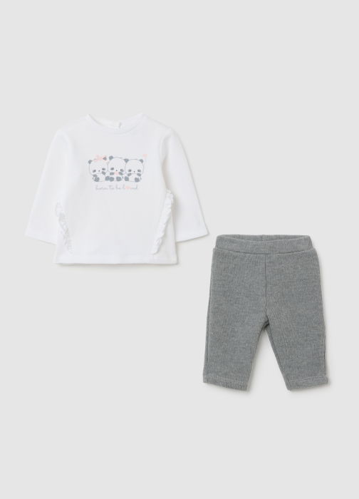 OVS Kids Набор Футболка + Штаны Для Мальчиков Lucent White 0-9 Месяцев [1]