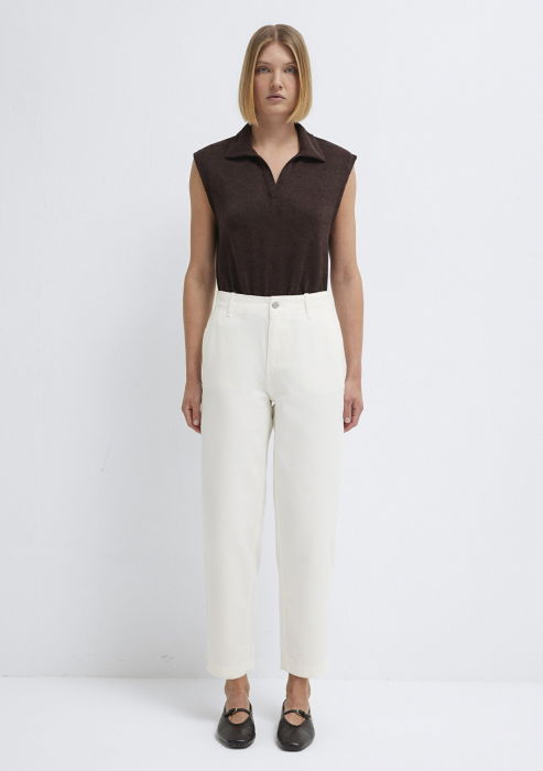 Женские Брюки Белые Carrot [3]