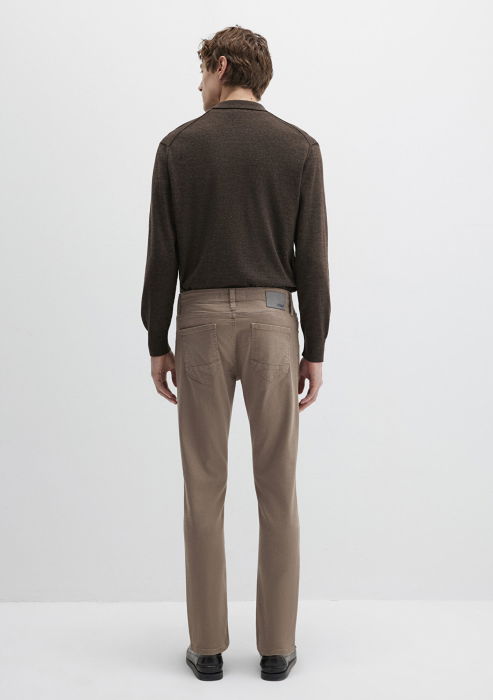 Pantaloni Bej Slim Straight Barbati [4]