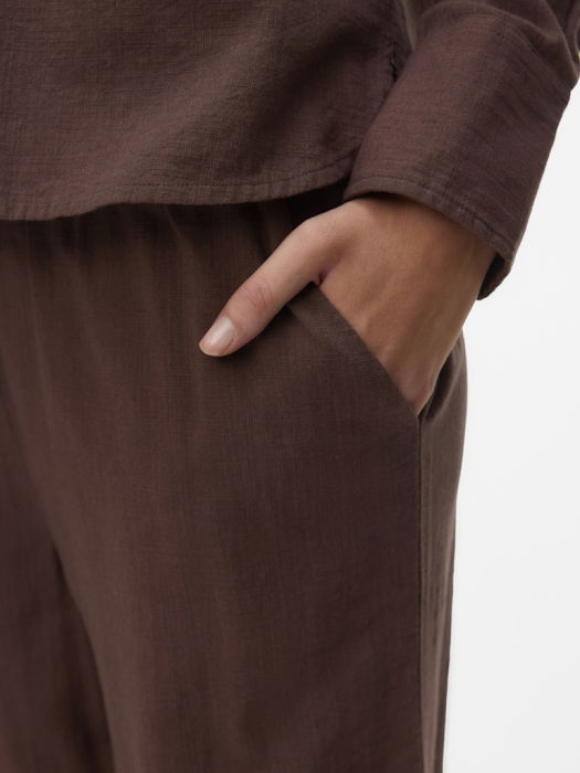 Pantaloni Cafenii  Wide Leg Femei [4]