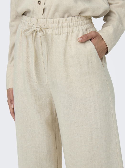 Pantaloni Oatmeal Melange  Loose Femei [3]