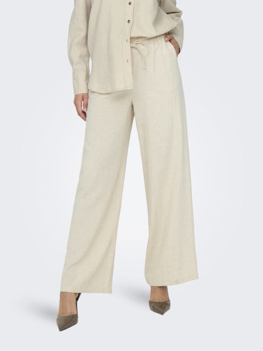 Pantaloni Oatmeal Melange  Loose Femei [4]