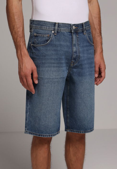 Мужские Шорты Темно-Синие Loose [3]