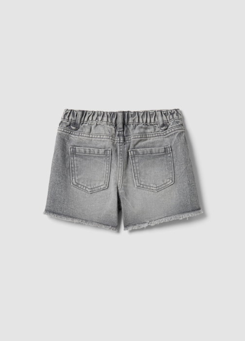 Pantaloni Scurti Denim Gri Inchis Fete 3-10 Ani [2]