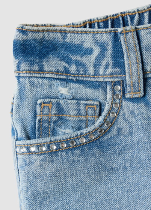 Pantaloni Scurti Denim Light Blue Fete 3-10 Ani [3]