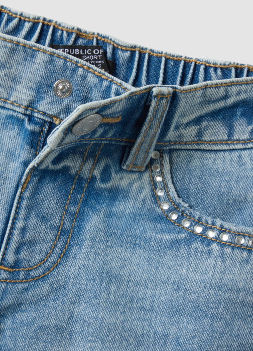 Pantaloni Scurti Denim Light Blue Fete 3-10 Ani [4]