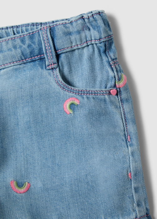 Pantaloni Scurti Denim Light Blue Fete 9-36 Luni [4]