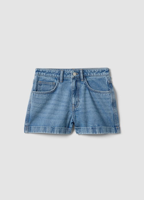 Pantaloni Scurti Denim Medium Blue Fete 10-15 Ani [4]