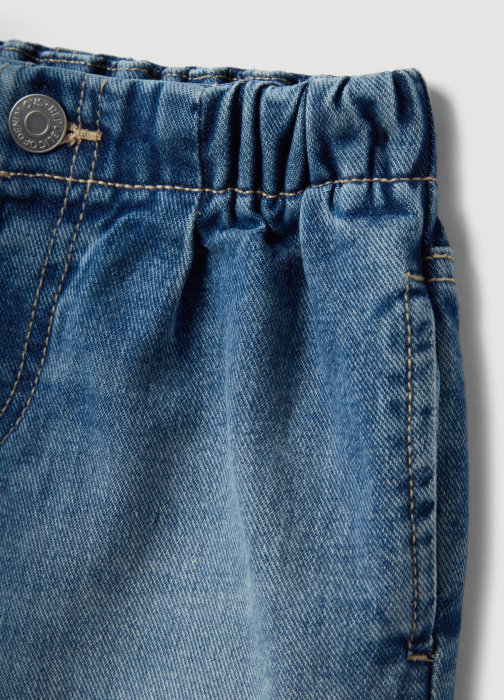 Pantaloni Scurti Denim Medium Blue Fete 3-10 Ani [3]