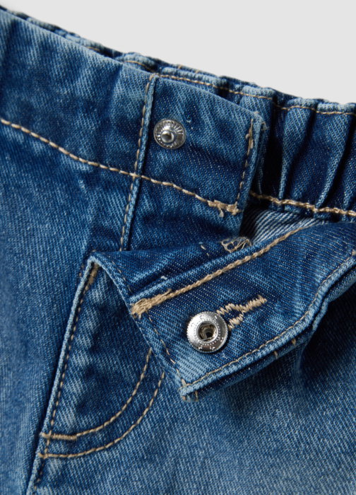 Pantaloni Scurti Denim Medium Blue Fete 3-10 Ani [4]