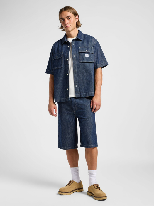 Pantaloni Scurti Indigo Loose Barbati [5]