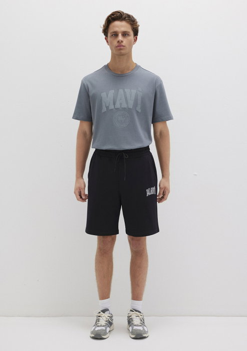 Pantaloni Scurti Negri Slim Straight Barbati [3]