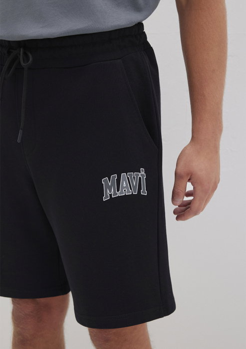 Pantaloni Scurti Negri Slim Straight Barbati [5]