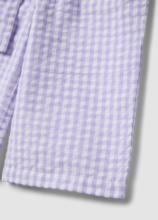 Pantaloni White/Violet Check Fete 9-36 Luni [4]