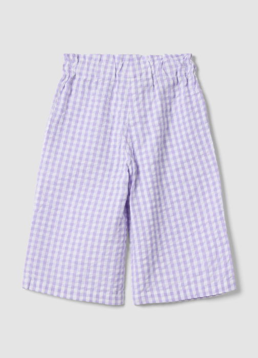Pantaloni White/Violet Check Fete 9-36 Luni [2]