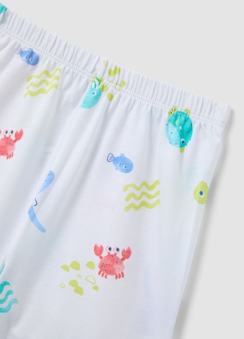 Pijama Maneca Scurta Brilliant White Baieti 9-36 Luni [4]