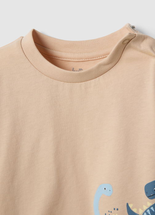 Pijama Maneca Scurta Cream Tan Baieti 9-36 Luni [3]