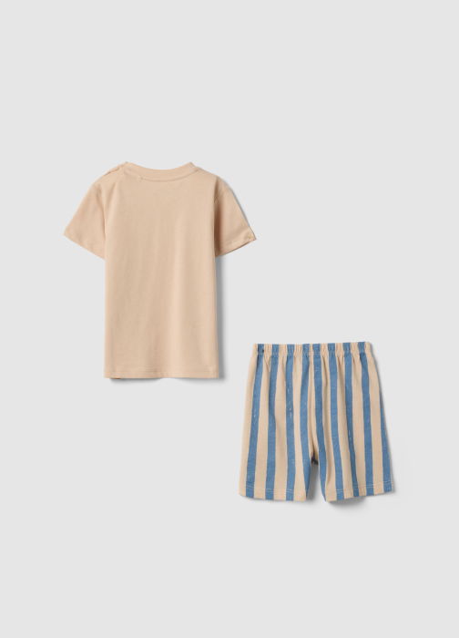 Pijama Maneca Scurta Cream Tan Baieti 9-36 Luni [2]