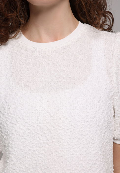 Женский Свитер С Коротким Рукавом Белый [4]