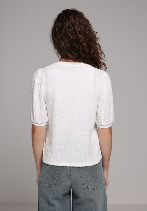 Женский Свитер С Коротким Рукавом Белый [2]