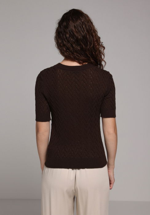 Pulover Cu Maneca Scurta Maro Femei [4]
