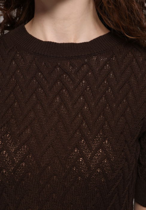 Pulover Cu Maneca Scurta Maro Femei [3]