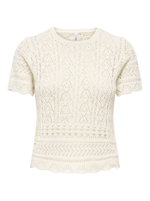 Pulover Cu Maneca Scurta Crem Regular Femei [5]