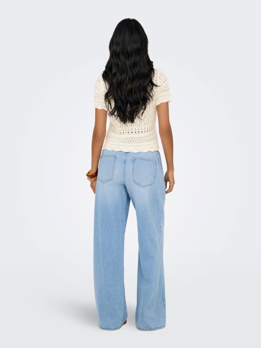 Pulover Cu Maneca Scurta Crem Regular Femei [4]