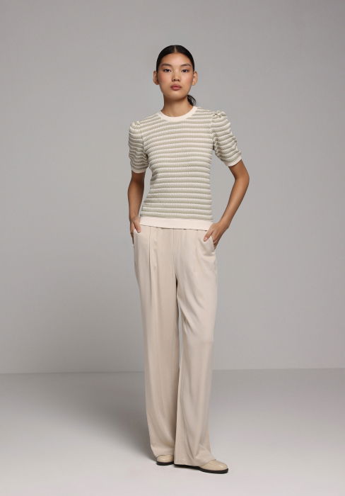 Pulover Cu Maneca Scurta Gri Deschis Femei [3]