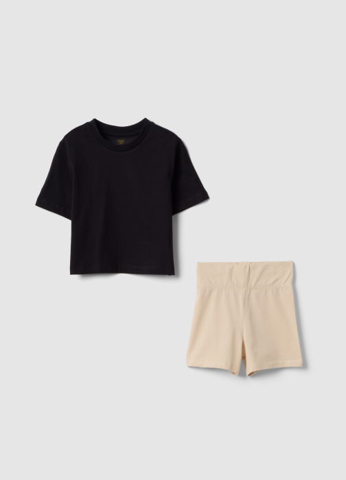 Set Tricou+Sorti Black/Beige Fete 10-15 Ani [4]