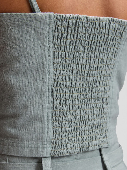 Top Verde Masliniu Slim Femei [5]