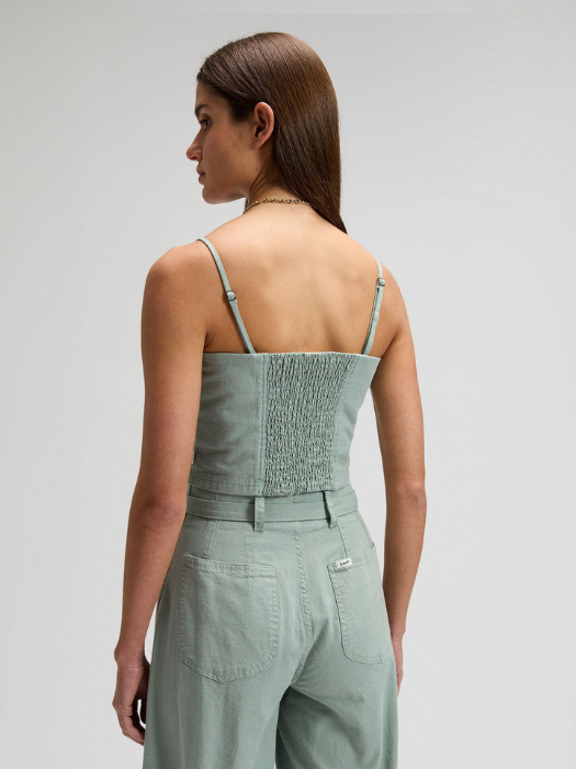 Top Verde Masliniu Slim Femei [4]