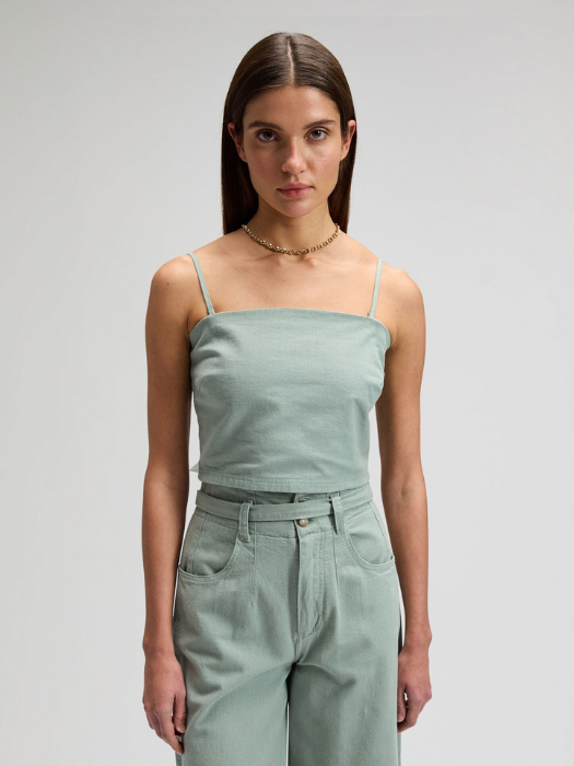 Top Verde Masliniu Slim Femei [2]