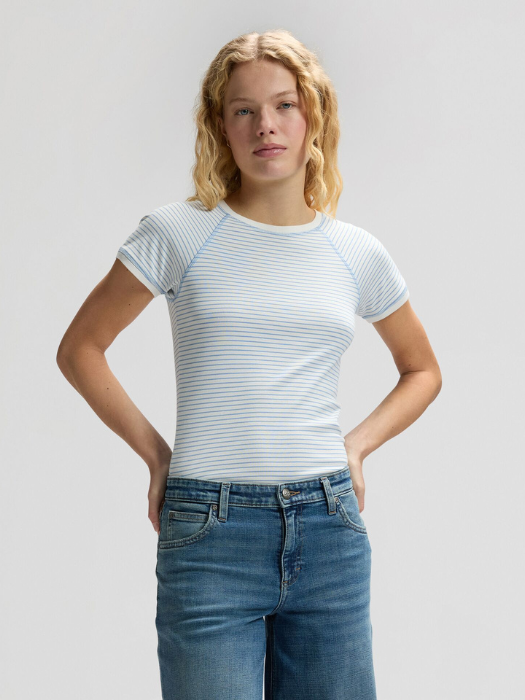 Женская Футболка Белая/Мави Slim [2]