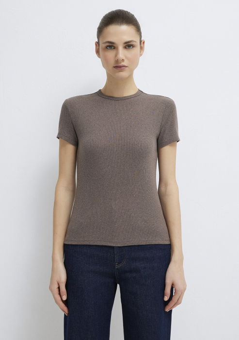 Женская Футболка Коричневая  [3]