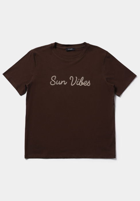 Женская Футболка Коричневая [5]