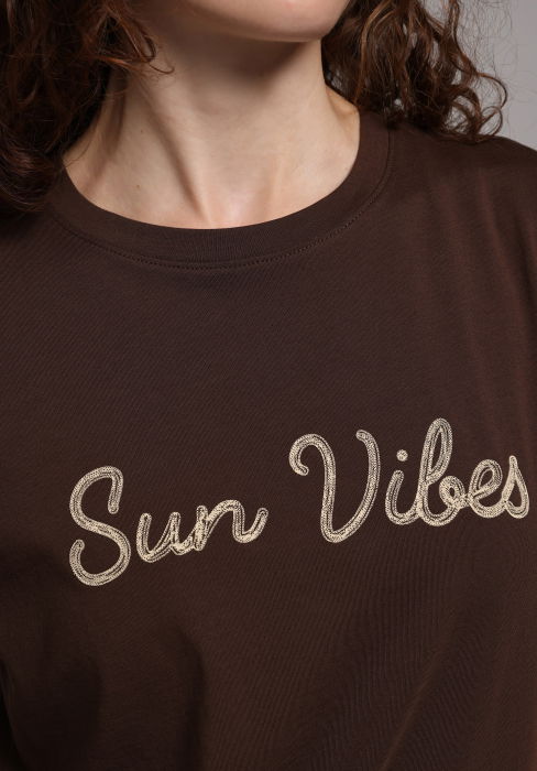 Женская Футболка Коричневая [4]