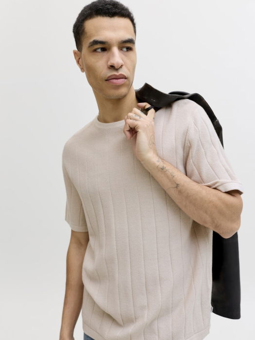 Tricou Bej Relaxed Barbati [2]