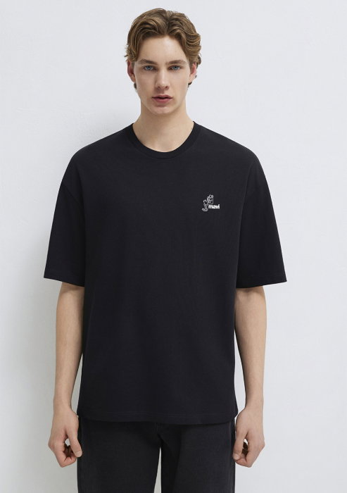 Tricou Negru Oversize Barbati [4]