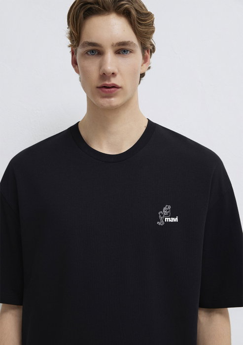 Tricou Negru Oversize Barbati [7]