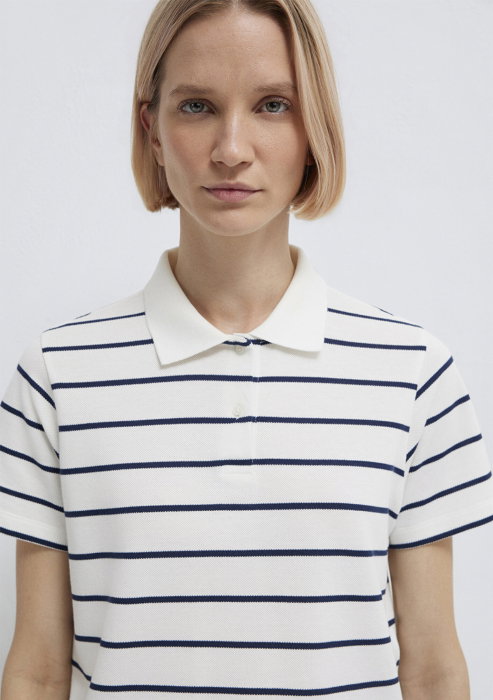 Tricou Polo Alb Regular Femei [7]