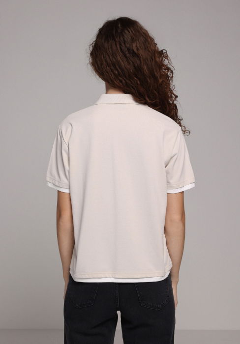 Tricou Polo Bej Femei [4]