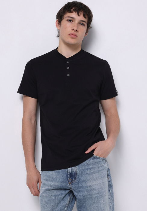 Tricou Polo Negru Regular Barbati [3]