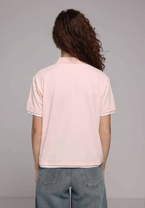 Женская Футболка-Поло Розовая [2]