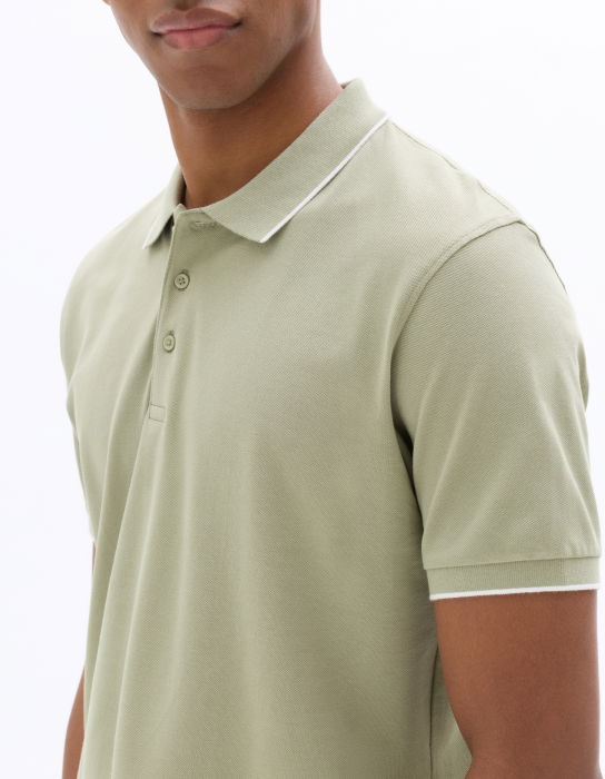 Tricou Polo Verde Masliniu Regular Barbati [4]